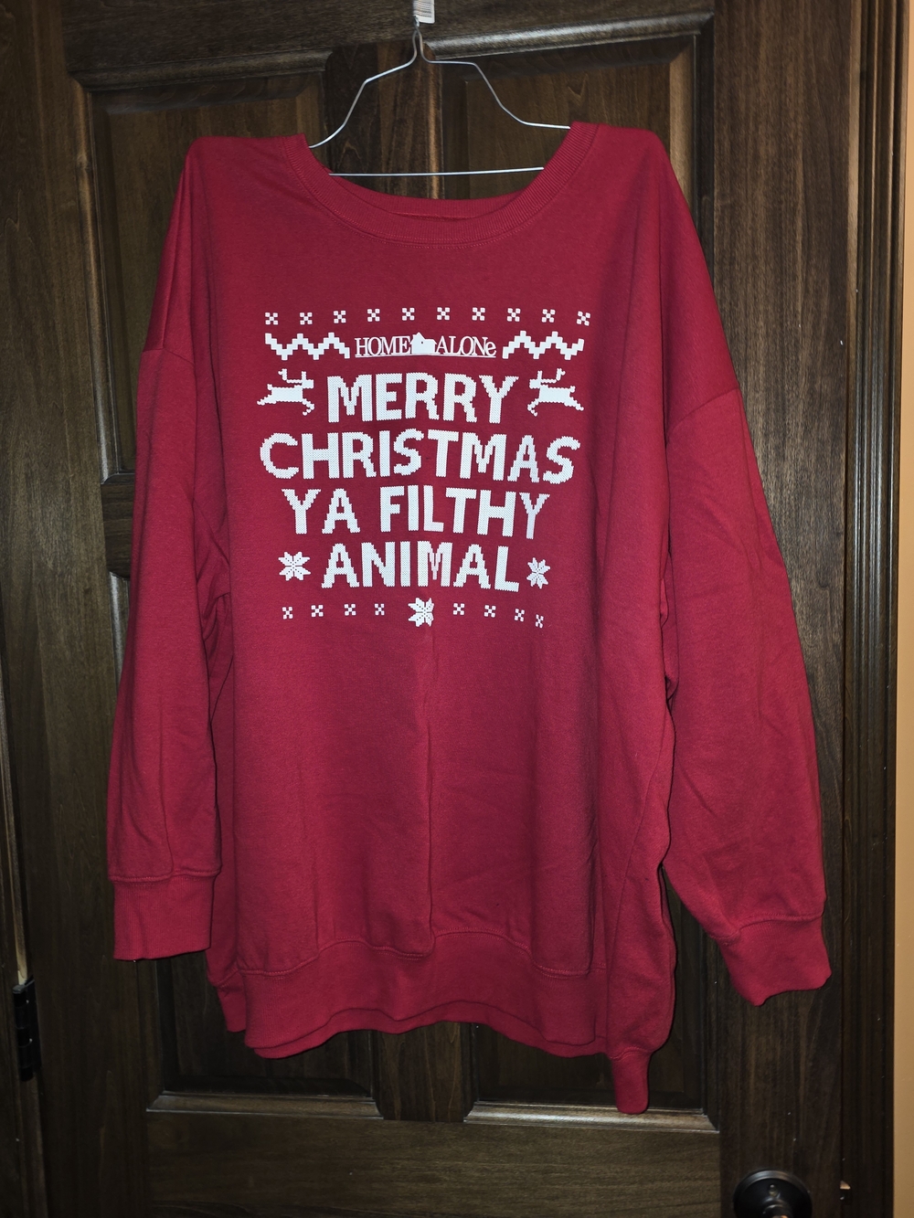 Torrid Red 'Merry Christmas Ya Filthy Animal' Holiday Sweatshirt In 4X, 26/28